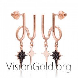 Διπλα  Σκουλαρικια Με Σταυρο Σε Ασημι 925 Η Χρυσο 9 Καρατιων 0138