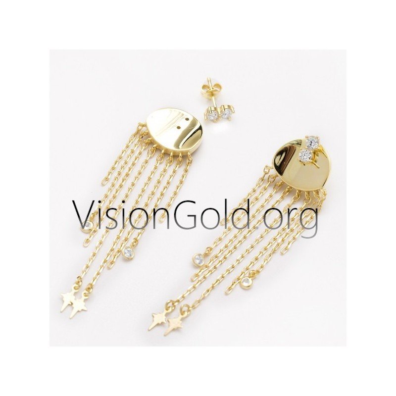 Fashion Girly Ohrringe mit Anhänger und Kreuzen in Silber 925