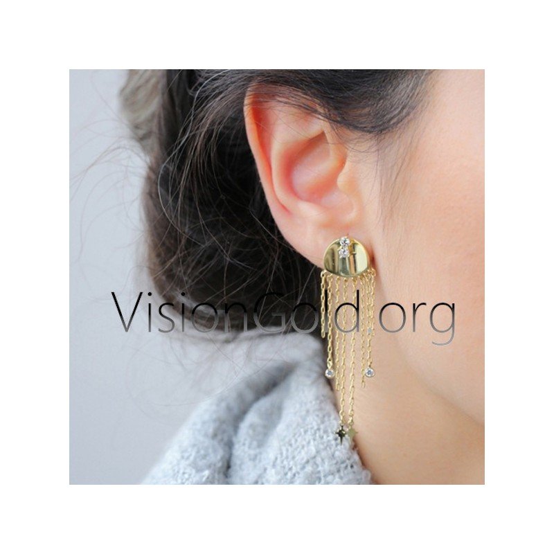 Fashion Girly Ohrringe mit Anhänger und Kreuzen in Silber 925