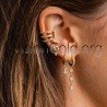 Cz Hoops with dangle chain,Elegant earrings,Dangle chain earrings,Sterling Silver earrings,Dainty earrings,Hoop earrings 0151