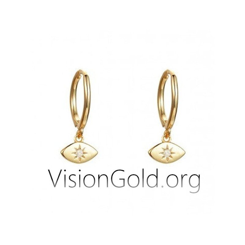 Γυναικεία Σκουλαρίκια,Σκουλαρίκια,Σκουλαρίκια Χρυσά , Λευκόχρυσα, Ασημένια, Κρεμαστά 0150