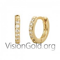 Μοντερνα Νεανικα Φθηνα Γυναικεια Σκουλαρικια Μικροι Κρικοι Με Ζιργκον Πετρες 0152