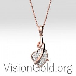 Γυναικειο Κολιε Καρδια Με Ζιργκον Πετρες Σε Ασημι Η Χρυσο- Γυναικεια Κολιε-Ασημενια Κοσμηματα 0376