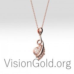 Γυναικειο Κολιε Καρδια Με Ζιργκον Πετρες Σε Ασημι Η Χρυσο- Γυναικεια Κολιε-Ασημενια Κοσμηματα 0376