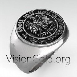 " Gott Mit Uns" German Silver Ring|Gott Mit Uns German Ring|Deutscher Ring Gott Mit Uns 0261