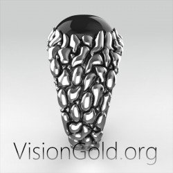 Δαχτυλιδι Καλντερα Σαντορινη- Καλντερα Σαντορινη Ανδρικο Δαχτυλιδι-Δαχτυλιδι Μαυρη Πετρα 0273