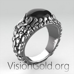 Δαχτυλιδι Καλντερα Σαντορινη- Καλντερα Σαντορινη Ανδρικο Δαχτυλιδι-Δαχτυλιδι Μαυρη Πετρα 0273