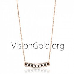 Серебряное ожерелье с позолотой и циркониевыми камнями-Серебряное ожерелье, ювелирные изделия 0420