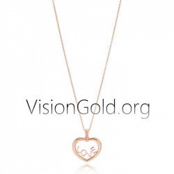 Серебряное колье Позолоченные украшения Love Heart-Cheap Gold Jewelry