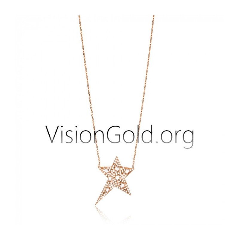 High Polishing Star Jewelry With Zircon Stones | Sterling