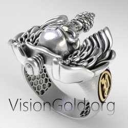 Vintage Herren Totenkopf Ring - Symbolische Ringe für Männer -