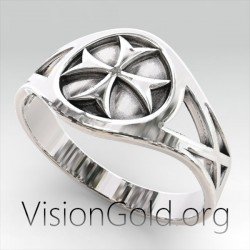 Ασημενιο Δαχτυλιδι Ανδρικο Με Σταυρο | Ορθοδοξα Δαχτυλιδια 0297