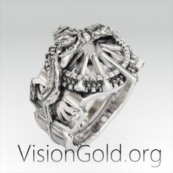 Handmade Artistic Silver Mens Ring | Shop Unique Mens Jewelry Creations 0300