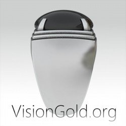 Ασημενιο Ανδρικο Δαχτυλιδι Με Μαυρη Πετρα |  Μοντερνα Ανδρικα Δαχτυλιδια 0301