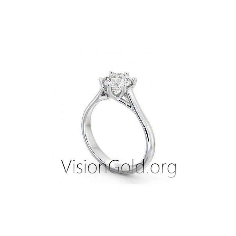 Gold 14ct Car Ring With Zircon | Economical Solitaire Rings