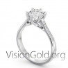 Gold Ring With Zircon Ring In 14K | Ring For Marriage Proposal Visiongold®