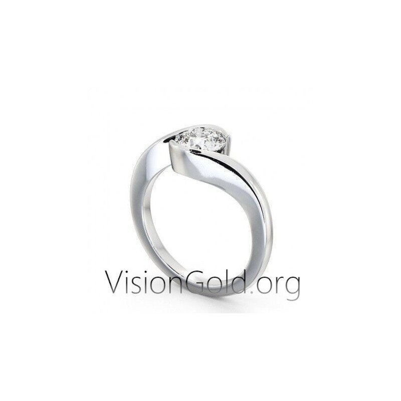 Κλασικο Μονοπετρο Δαχτυλιδι Σε 14Κ Χρυσο  Με Ζιργκον / Κοσμημα / Μονοπετρο/  Νυφικα Κοσμηματα 0259