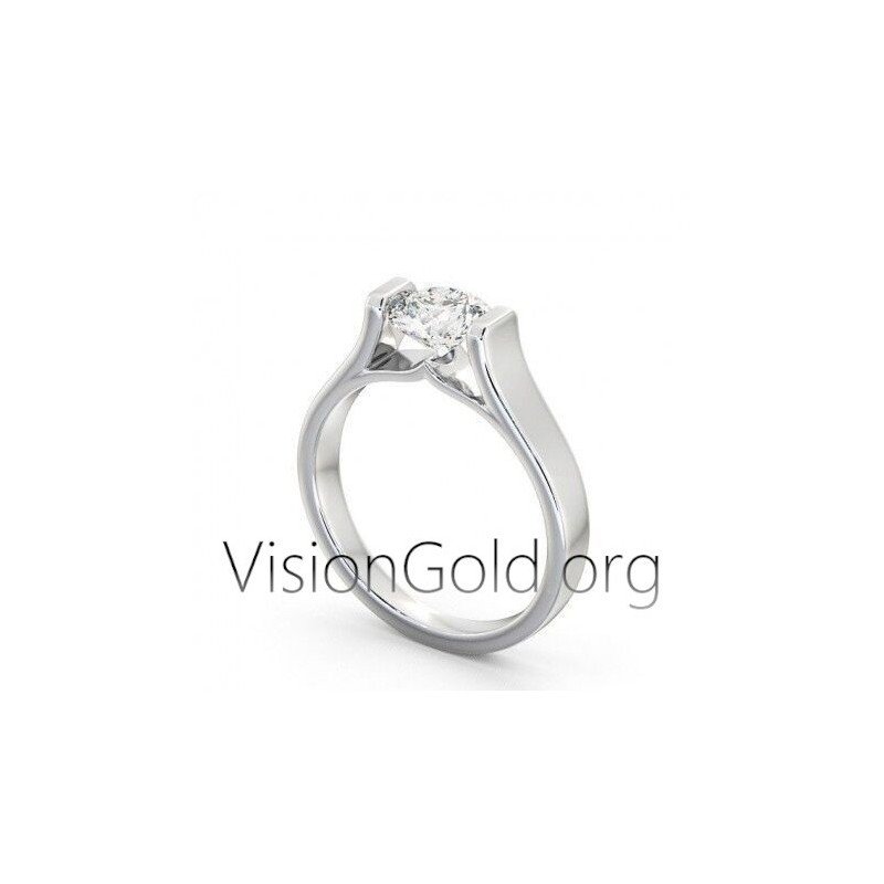 Δαχτυλιδι Μονοπετρο Λευκοχρυσο 14Κ Με Ζιργκον 0261