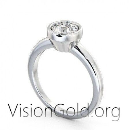 Buy Solid 14k Yellow Gold Solitaire Engagement CZ Cubic Zirconia Ring 0264