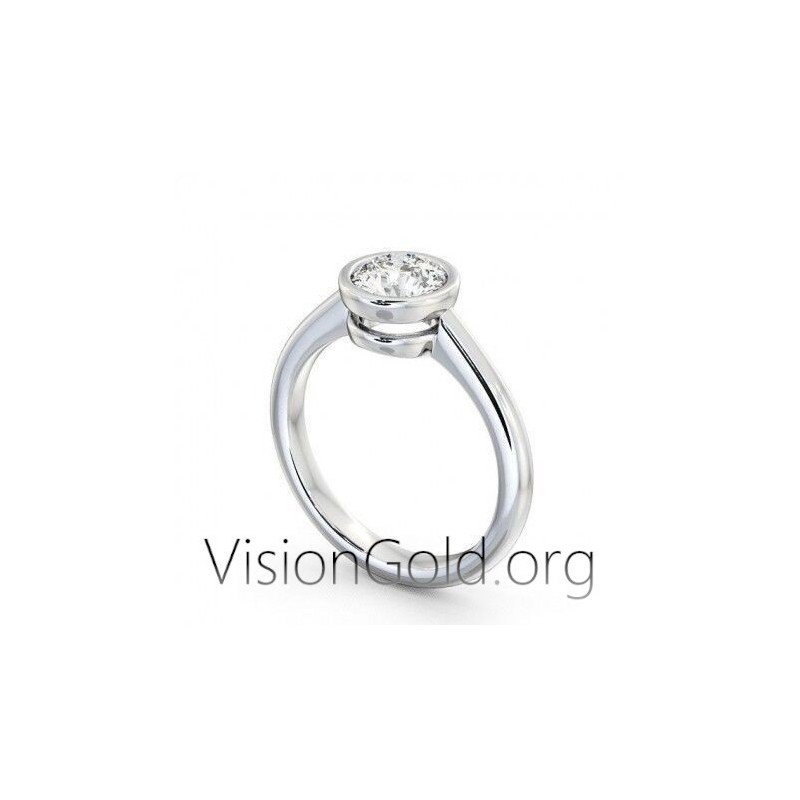 Απλο Χρυσο Μινιμαλ Μονοπετρο Δαχτυλιδι Σε 14 Καρατια  Με Ζιργκον 0271