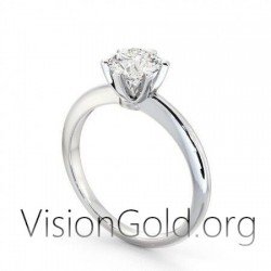 Πανεμορφο Λευκοχρυσο Μονοπετρο Δαχτυλιδι Σε 14 Καρατια Με Ζιργκον 0273