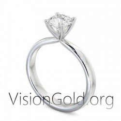 Χρυσο Μονοπετρο Δαχτυλιδι Για Προταση Γαμου 14 Καρατιων Με Σχεδιο Κομπος 0283