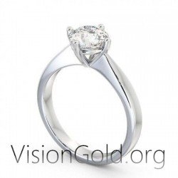 Ιδιαιτερο Νυφικο Monopetro Με Ζιργκον 14 Καρατιων Λευκοχρυσο - Χρυσο - Ροζ Χρυσο 0287