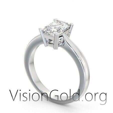 2020 Women 14K Gold Charm Ladies Engagement Ring Zirconia Ring 0290