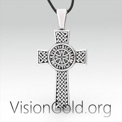 Cross Necklace For Him | Cross Pendant For Men | Catholic 925 Sterling Silver Cross 0046