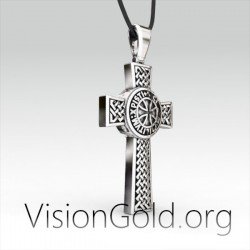 Cross Necklace For Him | Cross Pendant For Men | Catholic 925 Sterling Silver Cross 0046