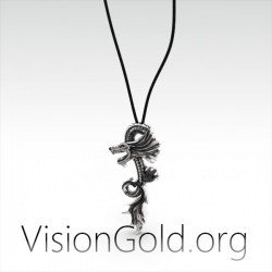 Ασημενιο Κοσμημα Για Τον Ανδρα Κινεζικος Δρακος Κολιε 0054