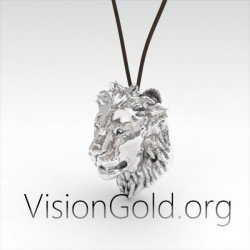 Silber Handmade Men's Lion Halskette | Silberschmuck 0055