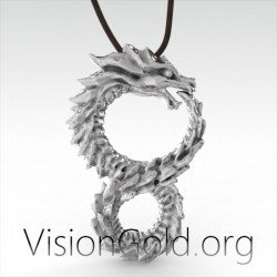 Unique Men's Necklace Jewelry Chinese Dragon Infinity 0058