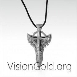 мужское серебряное ожерелье с крестом | Мужские украшения | Мужское ожерелье 0060