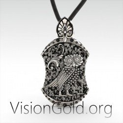 Unique Handmade Greek Pendant Goddess Athena Necklace - Owl Of Athene, Goddess Warrior 0063