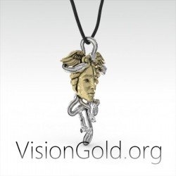 Unisex Silber Handmade Halskette Medusa - Silberschmuck 0066