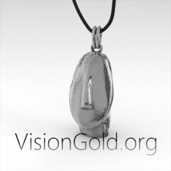 Collar de plata con cabeza de ídolo de las Cícladas para hombre | Arte cicládico 0069