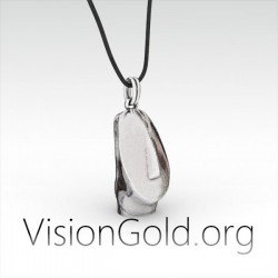 Collar de plata con cabeza de ídolo de las Cícladas para hombre | Arte cicládico 0069
