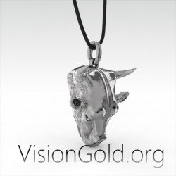 Серебряные 925 Мужские Ювелирные Изделия Ожерелье Бык | Мужские украшения - Мужское ожерелье 0070