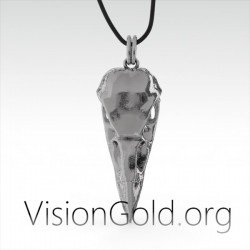 Специальные мужские серебряные украшения Ожерелье с черепом орла | Мужские украшения - Мужское ожерелье 0071