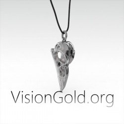 Ιδιαιτερο Ανδρικο Ασημενιο Κοσμημα Κολιε Κρανιο Αετου | Ανδρικα Κοσμηματα - Ανδρικα Κολιε 0071