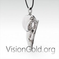 Ιδιαιτερο Ανδρικο Ασημενιο Κοσμημα Κολιε Κρανιο Αετου | Ανδρικα Κοσμηματα - Ανδρικα Κολιε 0071