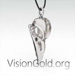 Ιδιαιτερο Ανδρικο Ασημενιο Κοσμημα Κολιε Κρανιο Αετου | Ανδρικα Κοσμηματα - Ανδρικα Κολιε 0071