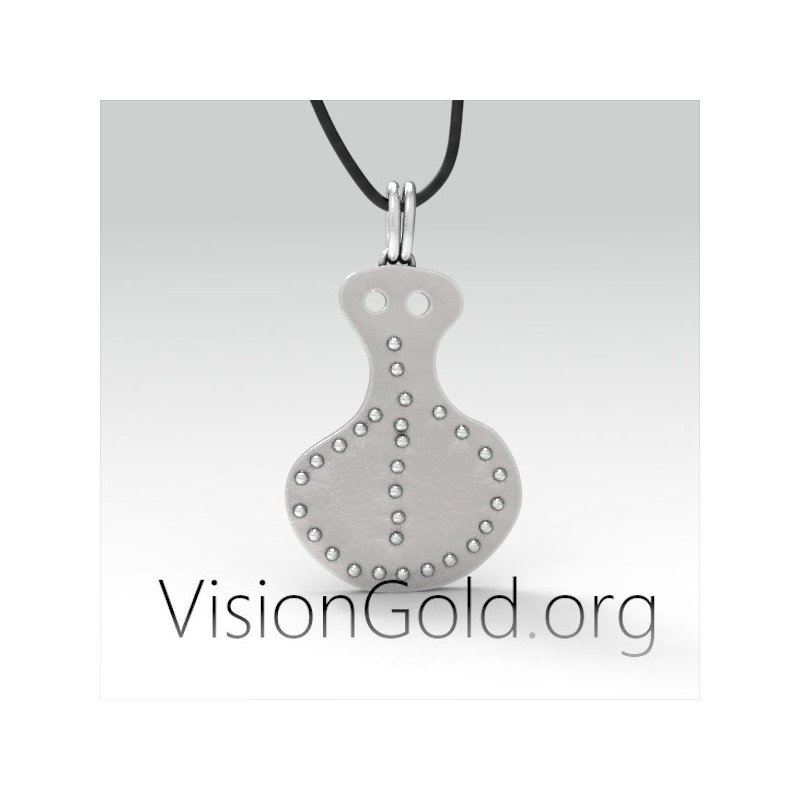 Художественное серебряное мужское ожерелье, человеческая фигура - серебряные украшения для мужчин 0074