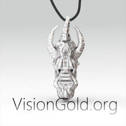 Ασημενιο Ανδρικο Μενταγιον Δρακος - Ανδρικα Κοσμηματα 0075