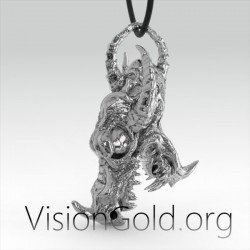 Dragon Jewelry, Dragon Necklace, Silver Dragon, Pendant Necklace, Silver Dragon Necklace 0075