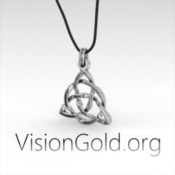 Celtic Trinity Knot Pendant For Good Luck | Mens Celtic Necklace  0076
