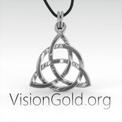 Celtic Trinity Knot Pendant For Good Luck | Mens Celtic Necklace  0076