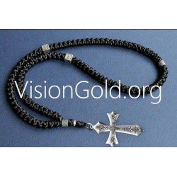 Cross Rosario In Silver Sterling  For Men 0108