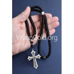 Collar de rosario de plata para hombre | Rosarios | Cruces de hombre 0108